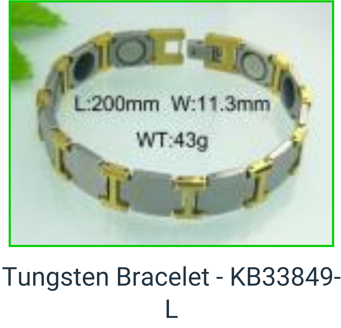 KB33849L - Tungsten Bracelet Two Tone